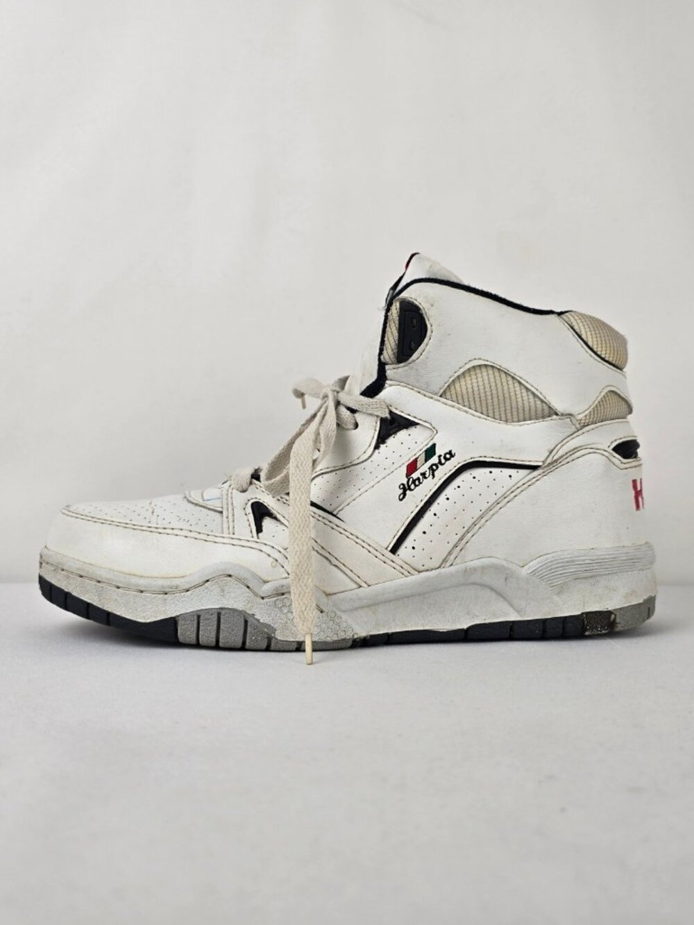Vintage HARPH Sport Shoes Men’s 11 White Leather High Top Sneakers